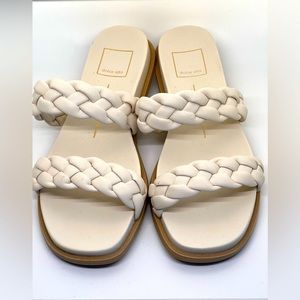 Dolce Vita NEW Braided Sandal Cream Size 7.5 Double Strap